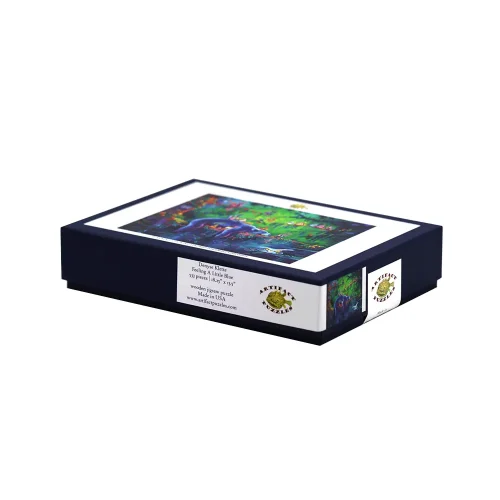 Feeling A Little Blue Wooden Puzzle Box